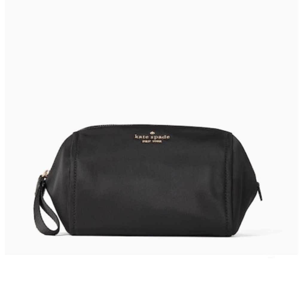 Kate Spade Chelsea Cosmetic Bag Womens Medium Black Excellent Nylon WLR00618 - Picture 1 of 10
